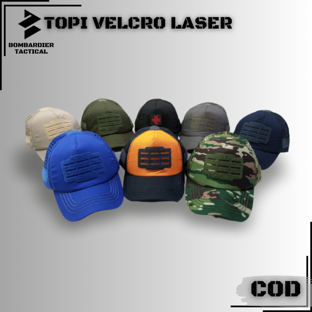 Topi Tactikal | Topi velcro | Topi Army | Topi Ripstop | Topi Velcro Laser Motif Baru