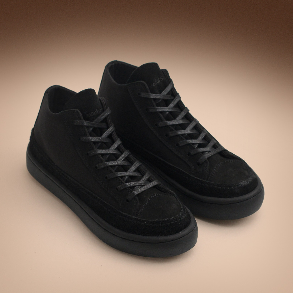 Sepatu Sneakers Kulit Pria Exodos57 - New Taxidi Full Black