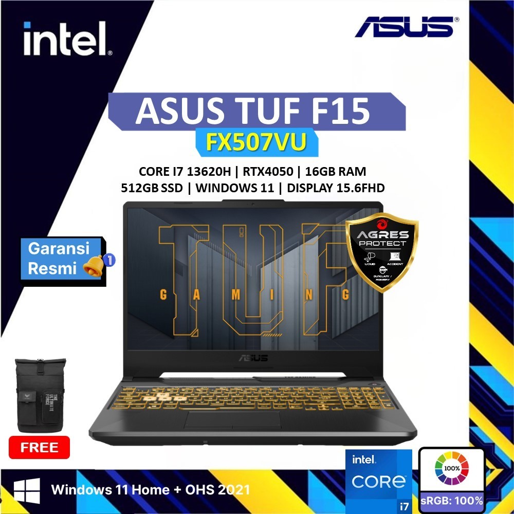 ASUS TUF GAMING F15 FX507VU - RTX4050 I7 13620H ( GEN 13 ) 16GB 512GB 15.6" FHD 144HZ IPS 100% SRGB laptop 2024