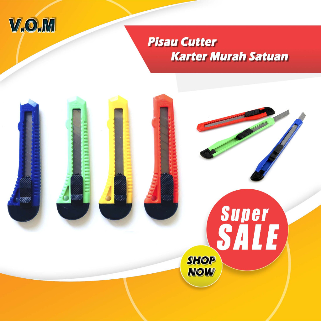 

Pisau Cutter Karter Murah Satuan Ecer Pisau Kater Besar Kecil A073
