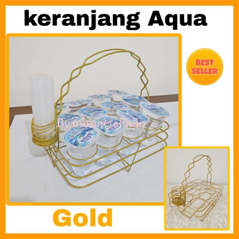 Keranjang Aqua gelas mbs rak air mineral besi tempat aqua gelas 12 lobang anti karat