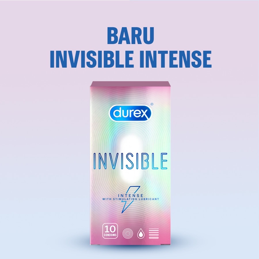 PASTI PRIVASI - KONDOM DUREX INVISIBLE INTENSE. With Stimulating Lubricant - 10 pcs