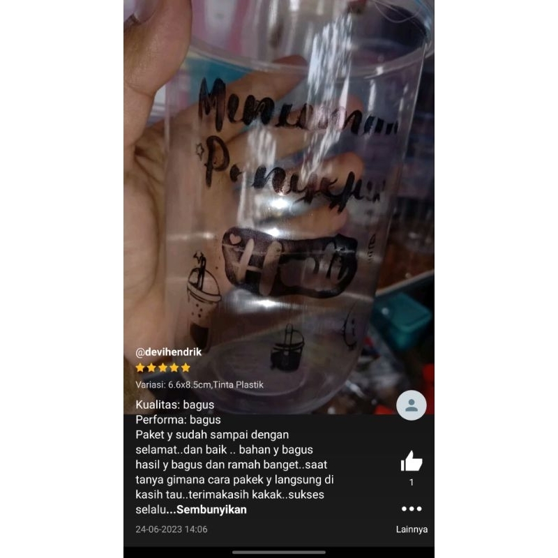 

RB Stempel Plastik / Gelas Cup / Sterofoam / Mika + Free Tinta