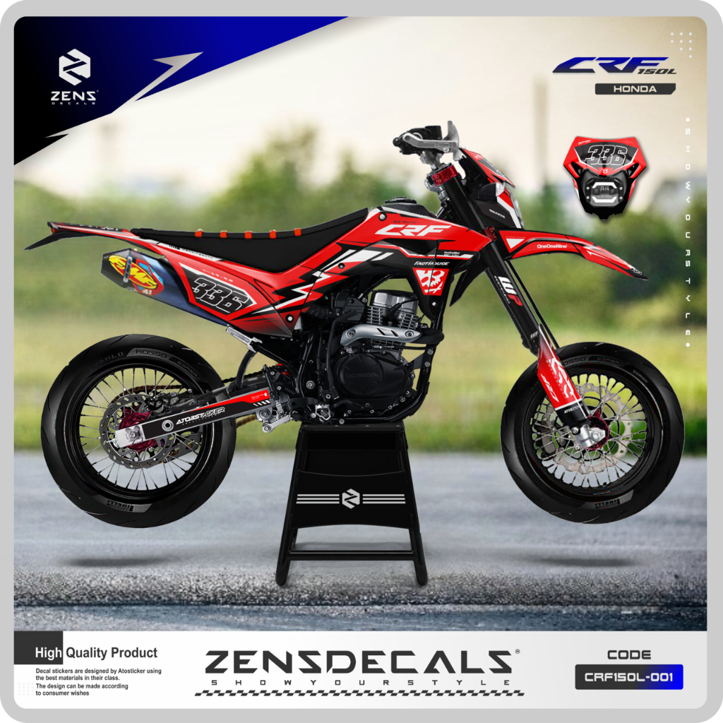 Decal Striping Sticker Variasi Aksesoris Motor Honda Supermoto CRF 150L