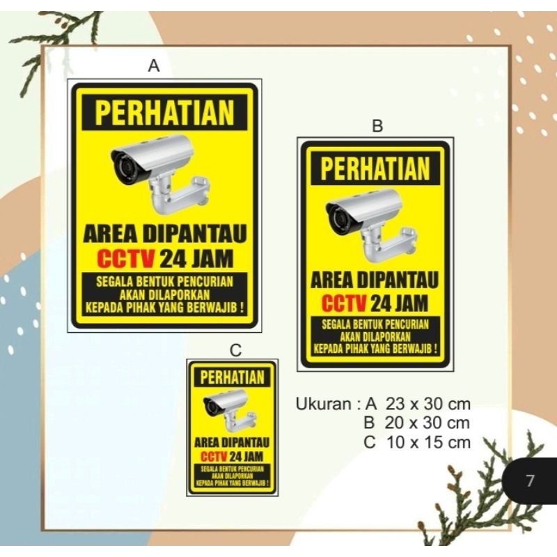 STIKER VINYL CCTV ANTI MALING/CCTV KANTOR/RUMAH/GUDANG