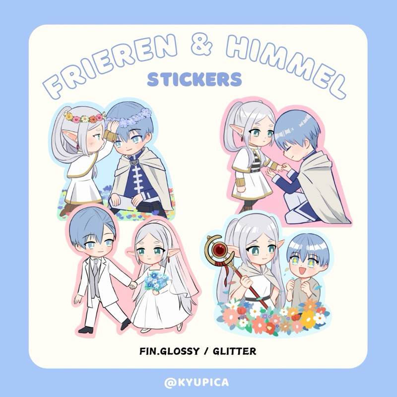 

Frieren Beyond Journey’s End - Frieren and Himmel Stickers CF18 | art by kyupica