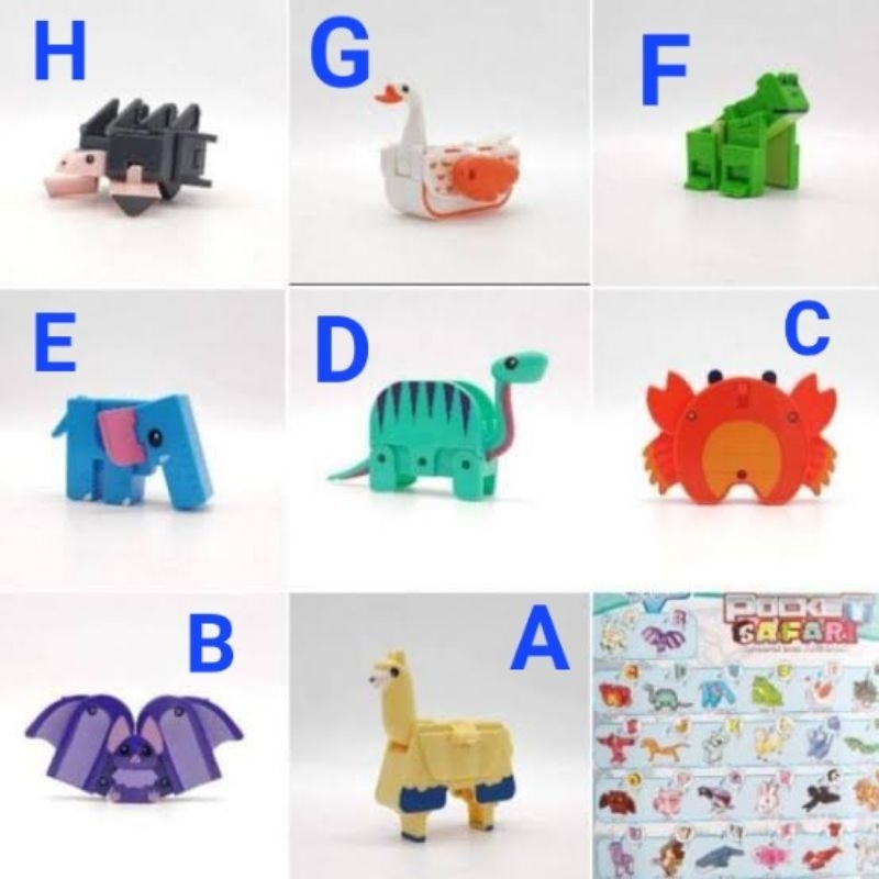 POCKET SAFARI TRANSFORM HURUF ANIMAL Ori Emco Mainan Binatang Huruf