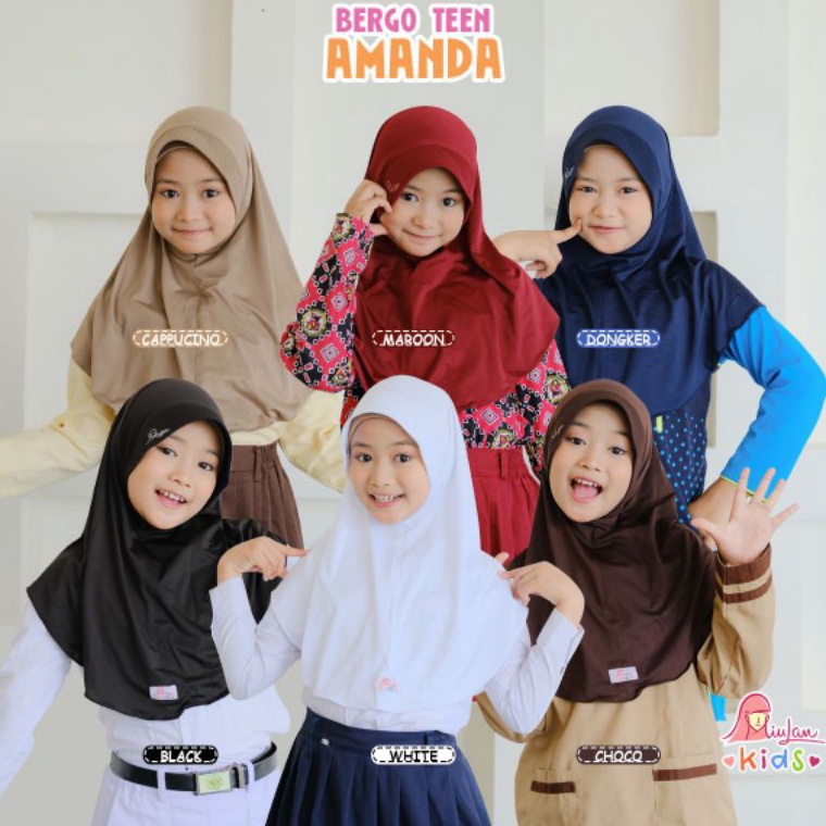 Terlaris Miulan Teen Amanda Jilbab Anak Sekolah Kerudung Polos Anak Jersey