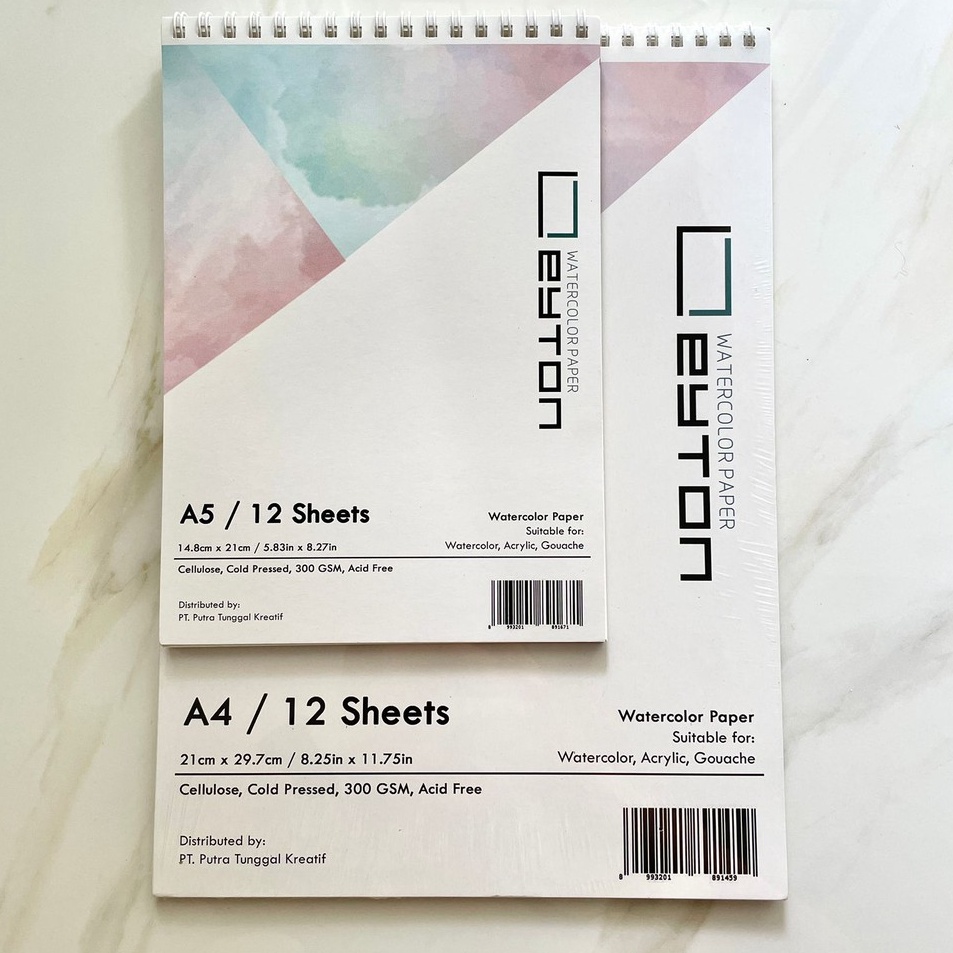 

Terkeren leyton watercolor spiral book A5A4 3gsm 12lembar