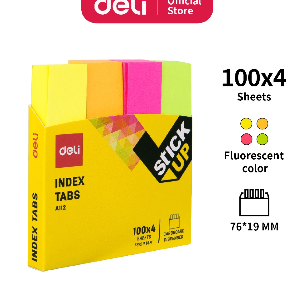 

Surprise Deli Index Tab penanda warna cerah melekat kuat media yang ditempel tetap bersih 1sheet EA1122