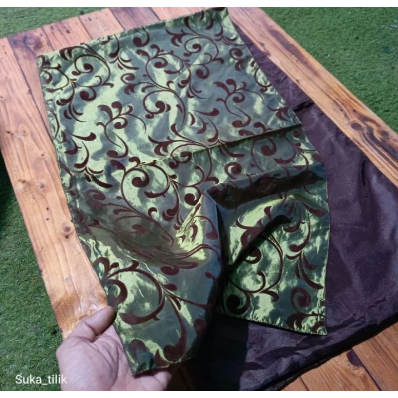 Runner meja/ bed taplak double layer 170x48cm ex hotel
