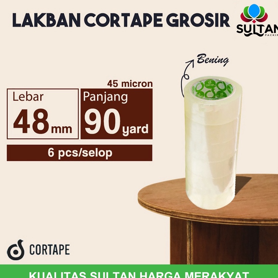 

Borong Laris Lakban Cortape Bening 48 mm x 9 yard Setara Daimaru 1 Selop