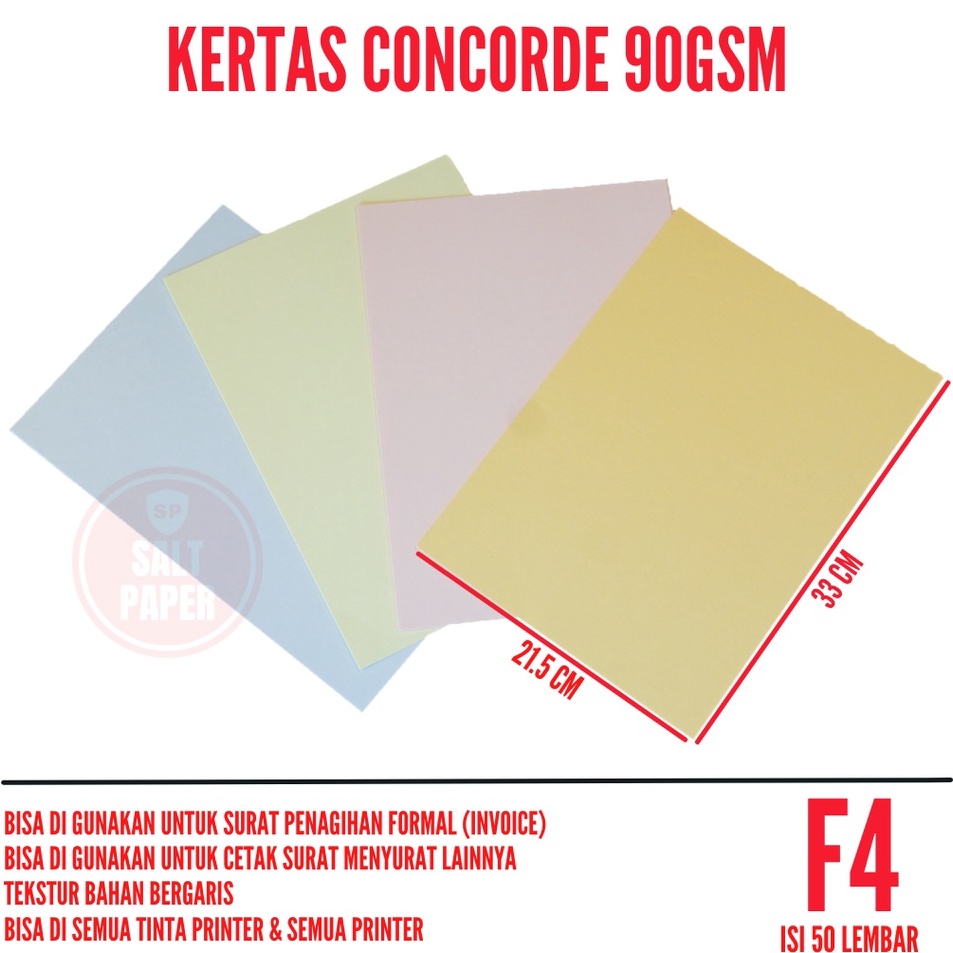 

Harga Terjamin Kertas Concorde F4 9gr isi 5 lembar Kertas Concorde F4 9gr