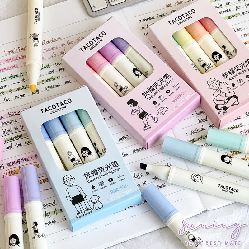 

1-4MM Highlighter 4PCS/BOX /Stabillo Warna/Stabilo isi 4 warna pastel