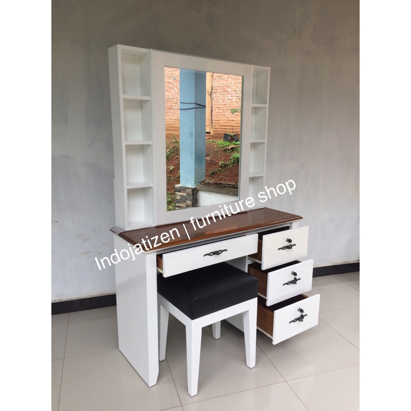 Meja rias minimalis kayu jati asli