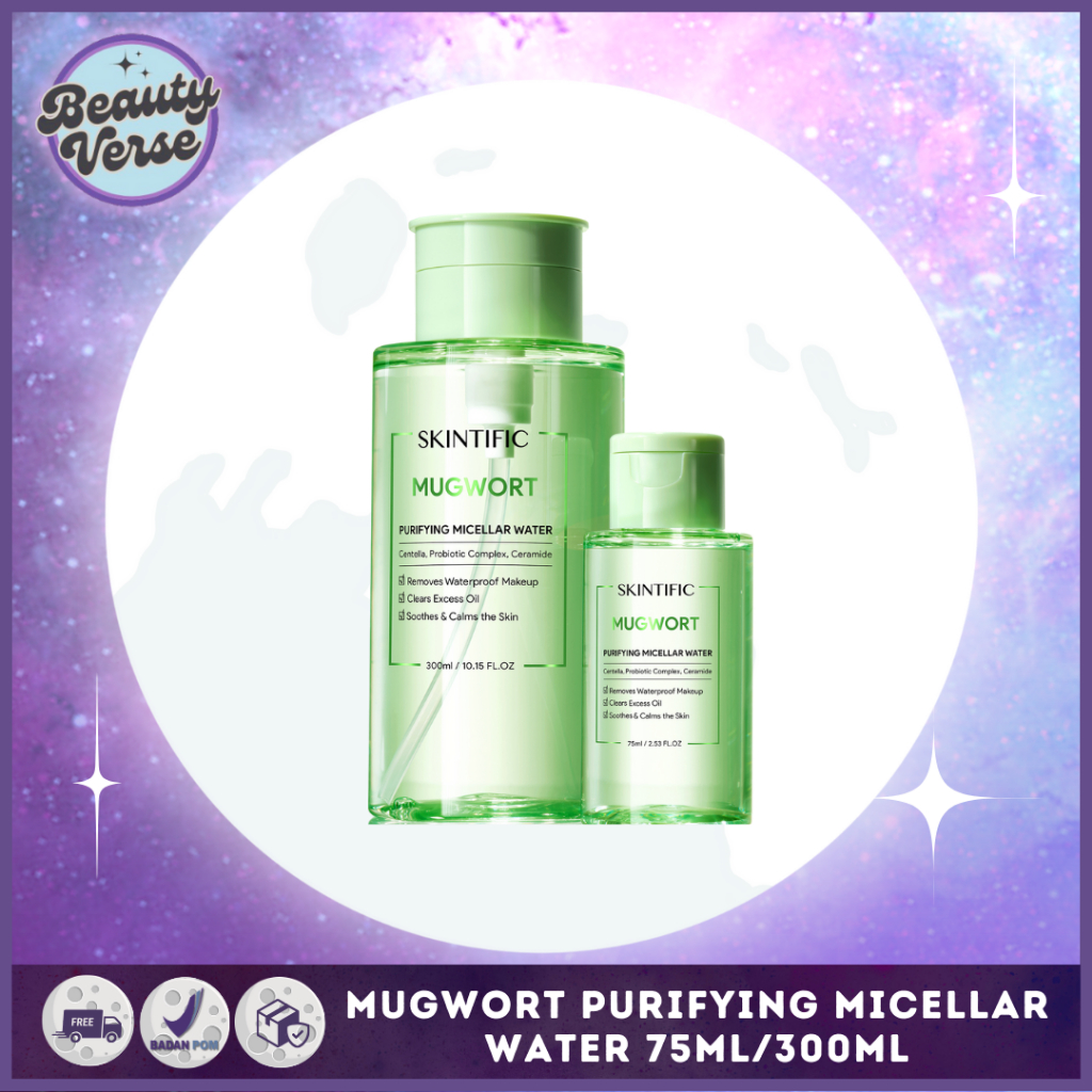 SKINTIFIC - Mugwort Purifying Micellar Water Removes All Kinds Of Make-up Soother &amp;Calms Skin 75ml/300ml