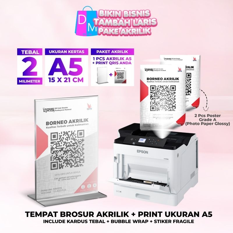 

Akrilik Stand A5 + Cetak Qris Tempat Brosur Akrilik Wadah Brosur Akrilik Percetakan Online Perlengkapan Usaha Perlengkapan Restoran Cetak Foto Akrilik Lembaran F&B Cafe Perlengkapan Kantor Dilemashop Indonesia Lifehause Borneo Akrilik