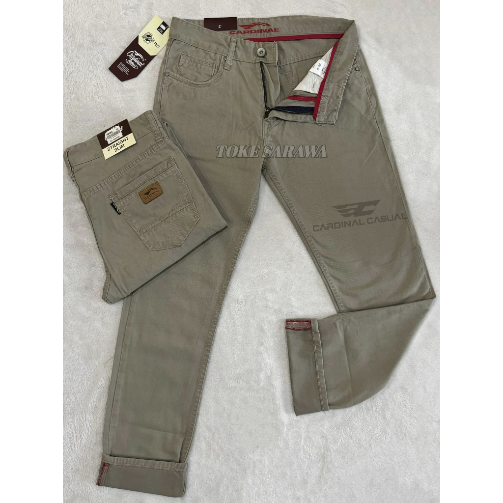 CELANA PANJANG KANVAS CARDINAL PRIA//CELANA KATUN REGULER STANDAR//BAHAN KATUN LINEN IMPORT