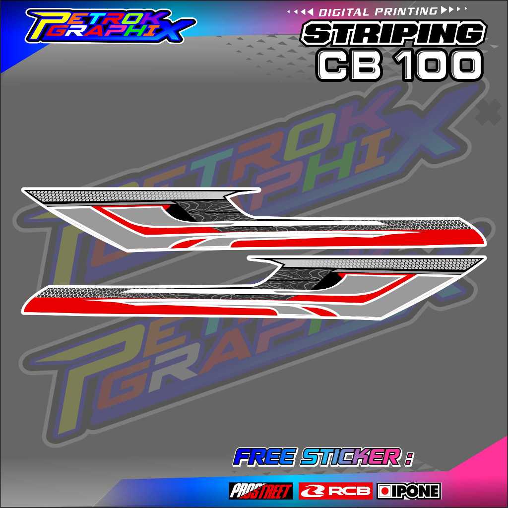 STRIPING VARIASI HONDA CB 100 / STICKER LIST MOTOR CB 100