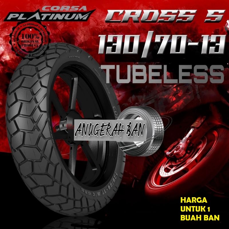 Ban Luar Corsa Platinum Cross S - 130 - 70 x 13 - NMAX - TUBLESS - 130 70 Ring 13 TL Corsa