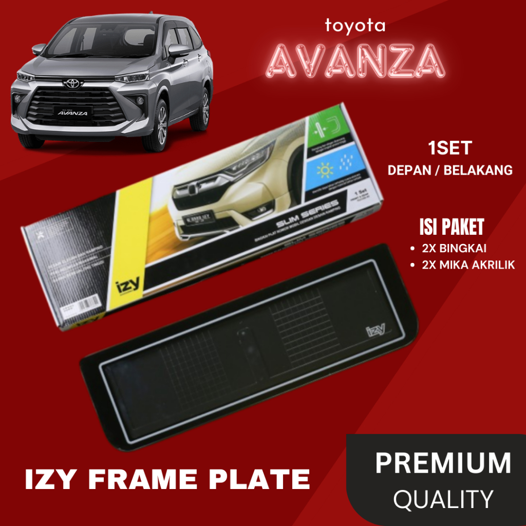 IZY Cover / Dudukan / Tatakan / Tempat Plat Nomor Mobil Merk Izy Mobil Avanza