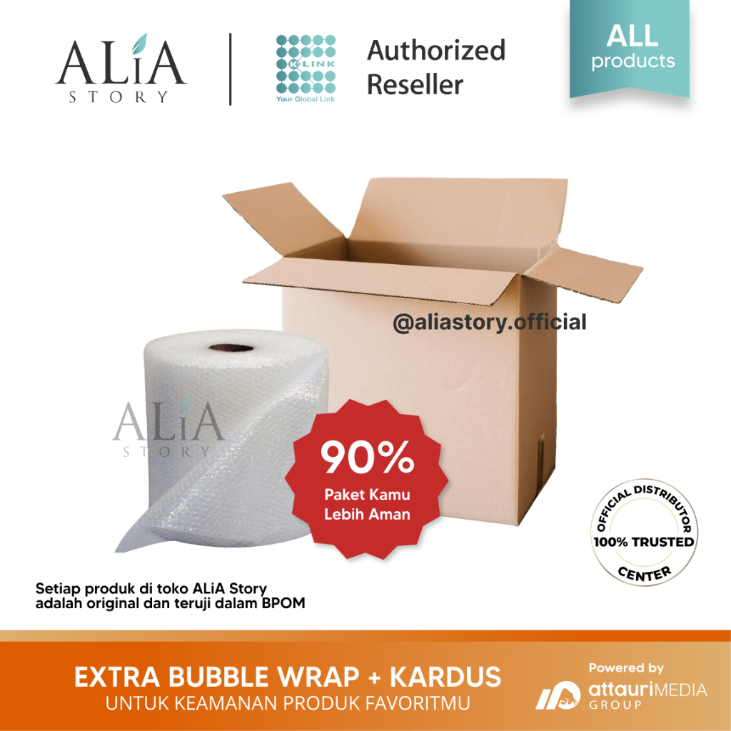 

Extra Kardus & Bubble Wrap Tebal Untuk Semua Produk dan Semua Ukuran ALiA Story K-Link Premium Reseller K Link Official Original Store