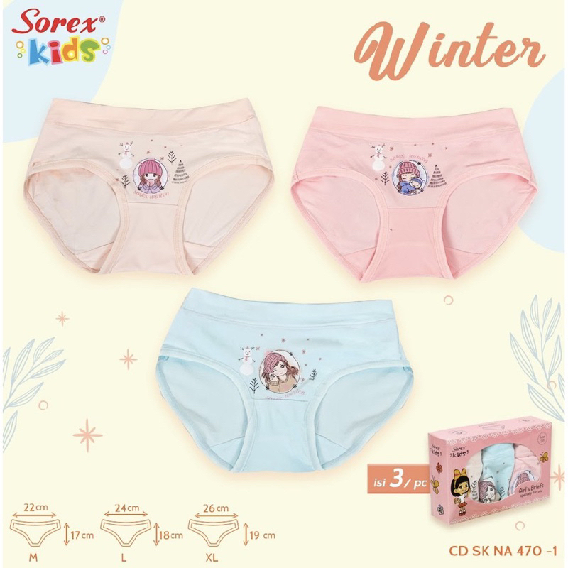 Celana dalam segitiga SOREX anak perempuan motiff