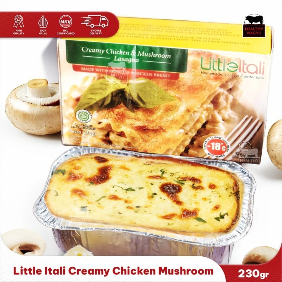 

Lasagna Creamy Chicken and Mushroom Little Itali Ready To Eat Healthy Wagyu