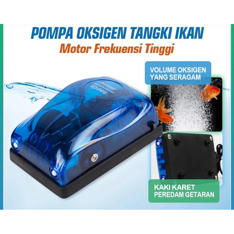 AERATOR MESIN UDARA 2 LUBANG AQUARIUM AQUASCAPE AIR PUMP 2 OUTLET sakai pro kandila yukari dkk