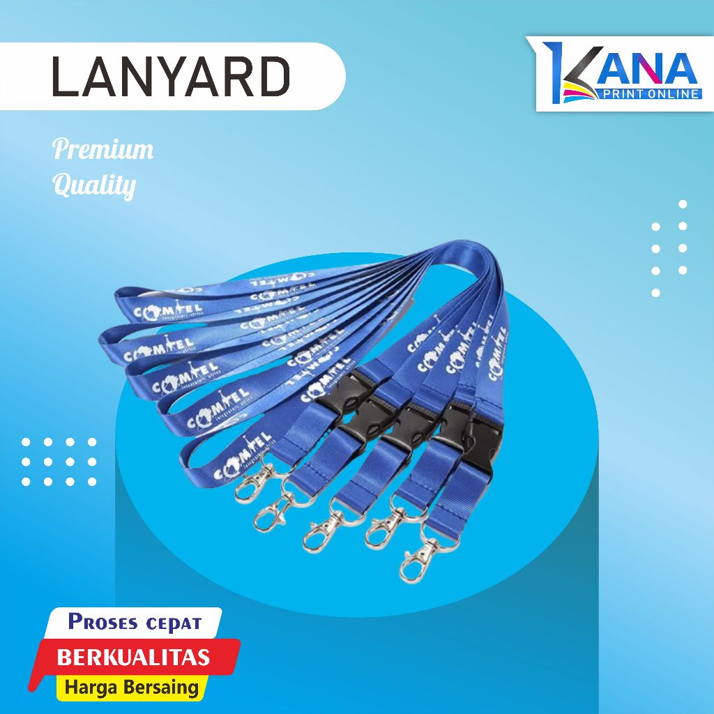 

Tali Lanyard ID Card 2 sisi / Gantungan tali Kartu Pengenal Custom murah grosir