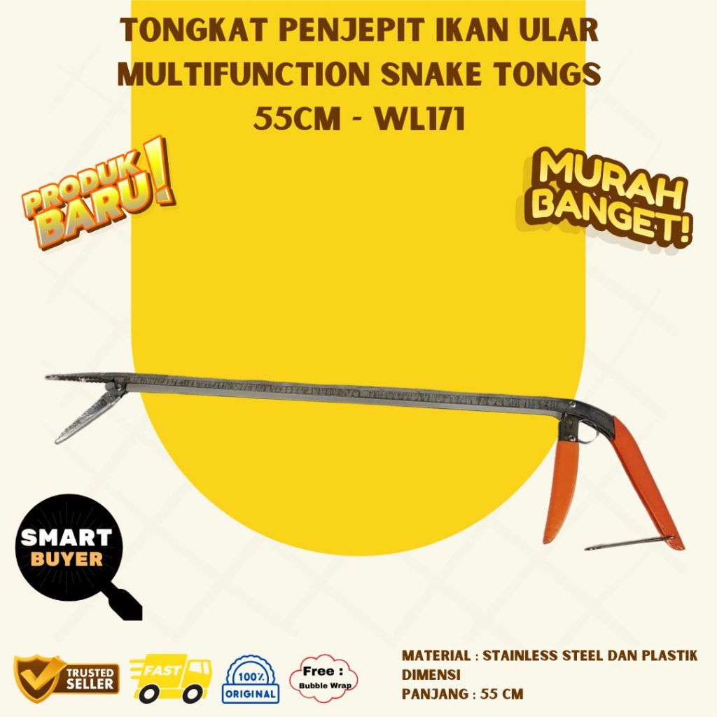 Tongkat Penjepit Ikan Ular Multifunction Snake Tongs 55cm Ringan Kuat