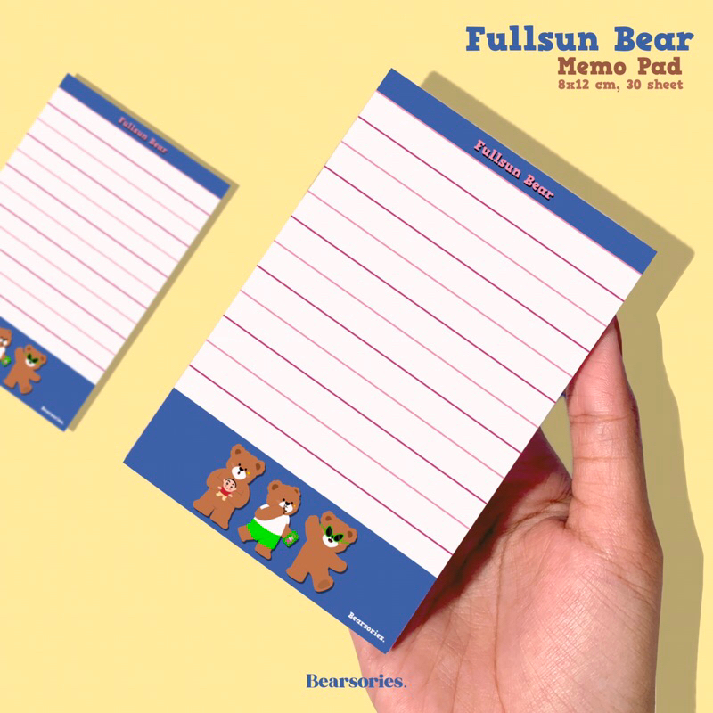 

Fullsun Bear Haechan Memopad 30 Lembar / Catatan kecil / Notes / Kertas Memo