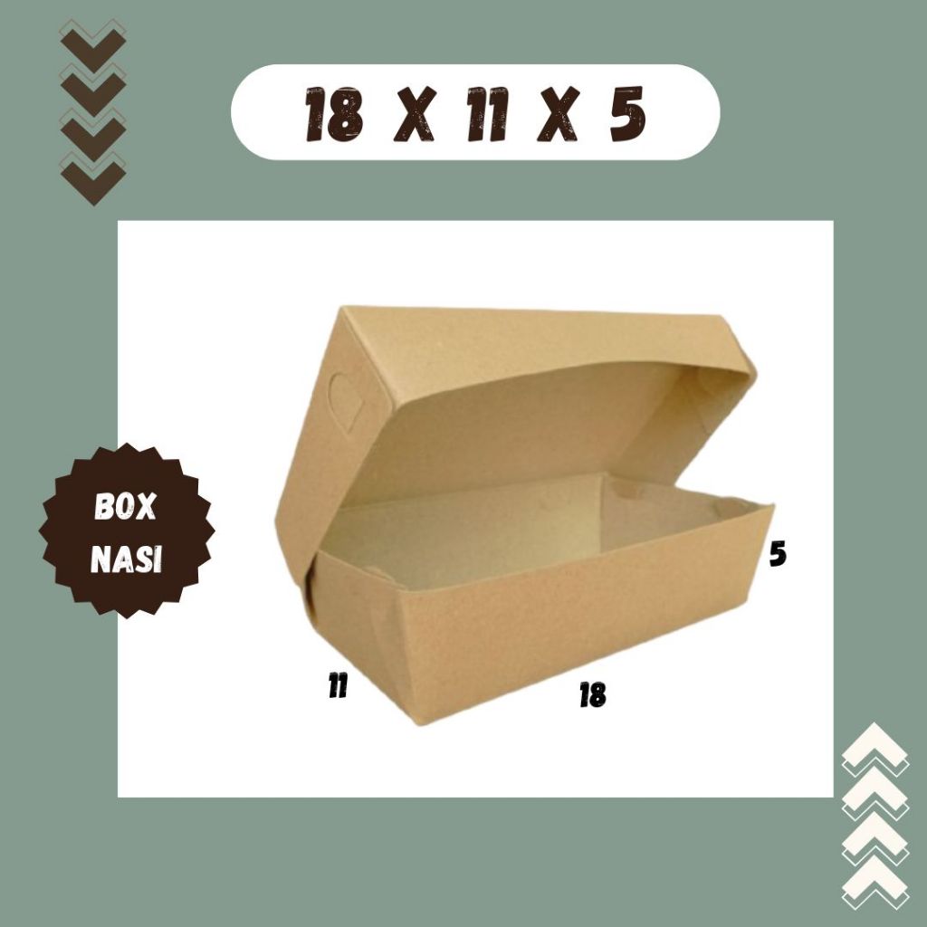 Dus Nasi 18x11x5 Kardus Packing Kotak Kemasan Box Ayam Goreng Lunch Box Take Away Lalapan