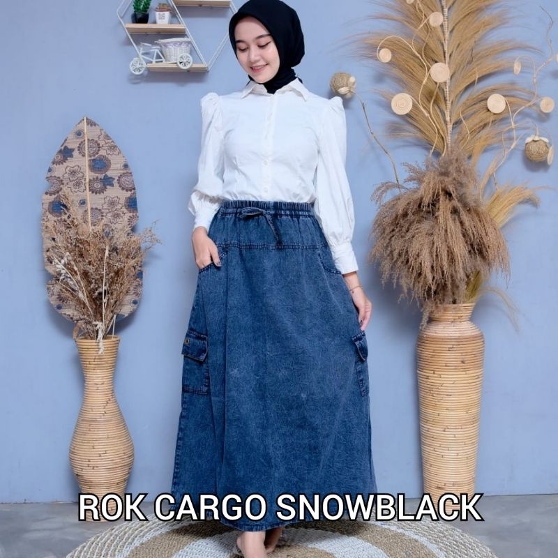 Rok Jeans Wanita Rok Jeans Cargo Rok Jeans Payung