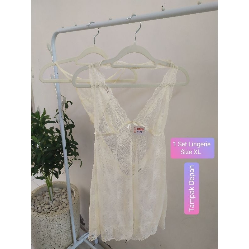 VS Victoria's Secret Lingerie Sexy 1 Set || Cream