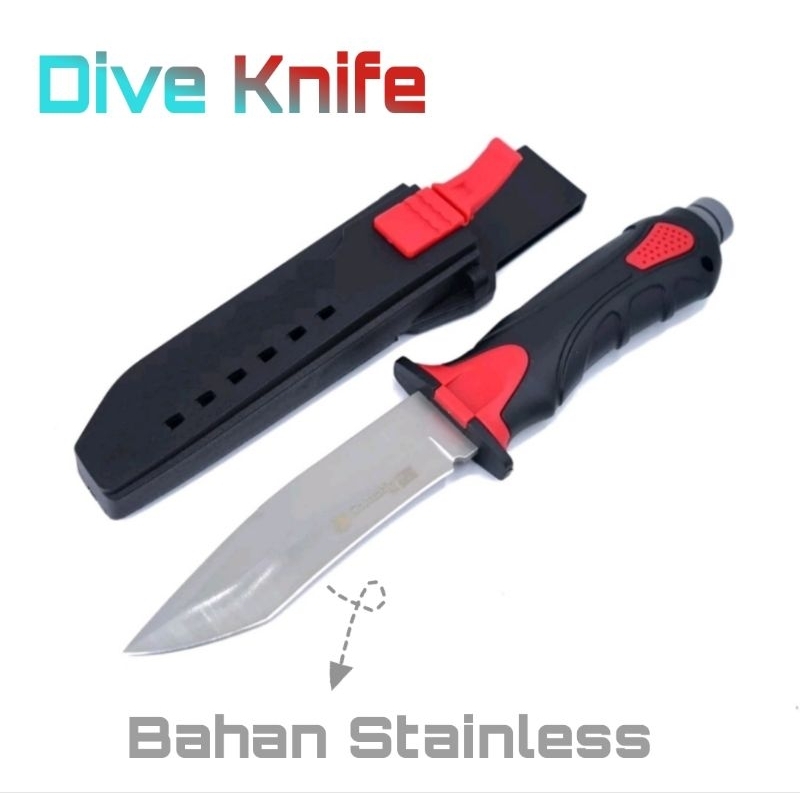 Pisau Selam Scuba Diving Stainless Dive Knife Spearfishing Saber Knive Sangkur