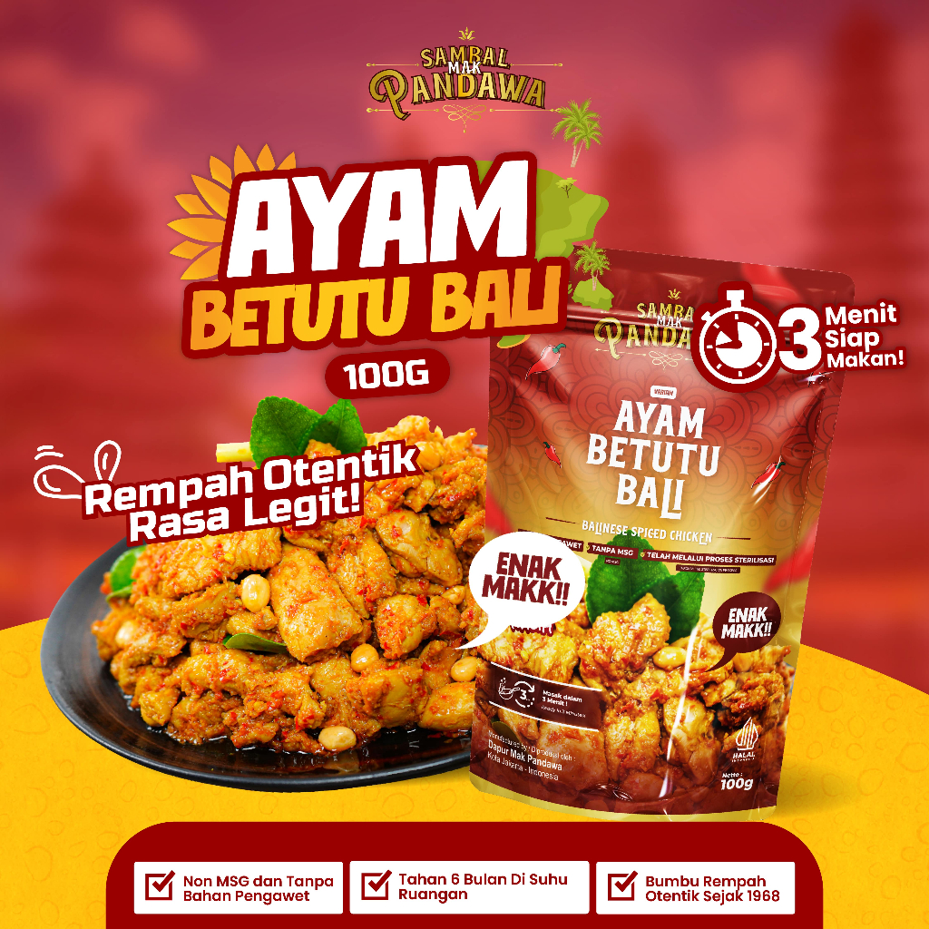 

Sambal Mak Pandawa - Ayam Betutu Satuan 100gr