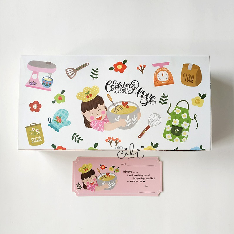 

(BOX CUTE COOKING) box bolu gulung brownies kue cookies baking bolu netral