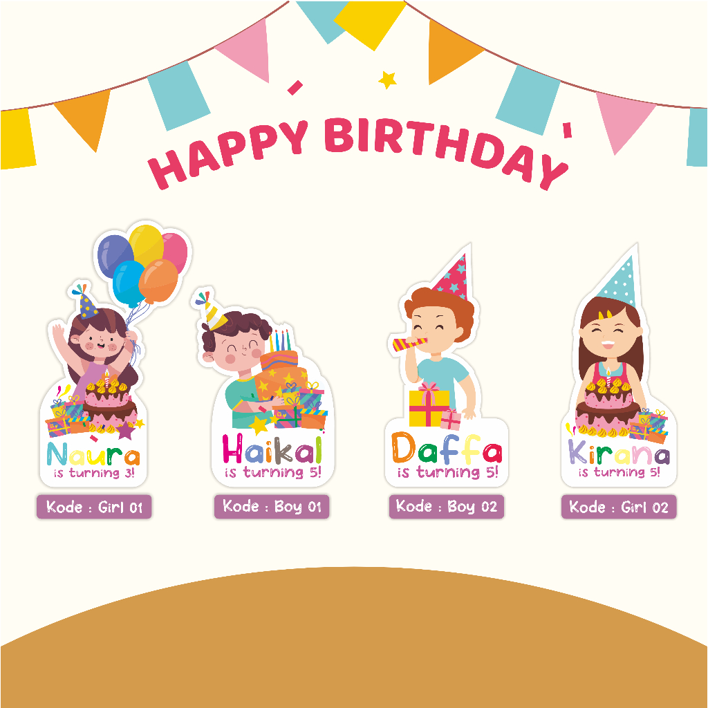 

STICKER CETAK CUSTOM NAMA ANAK HAPPY BIRTHDAY ANAK | STICKER BENTO BIRHTDAY
