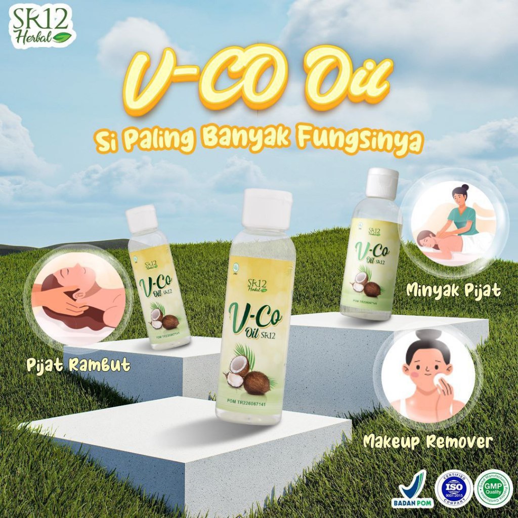 VCO OIL SR12 Minyak Kelapa Alami Untuk Kesehatan Tubuh dan Kecantikan Wajah 250 ML - BSGSR016