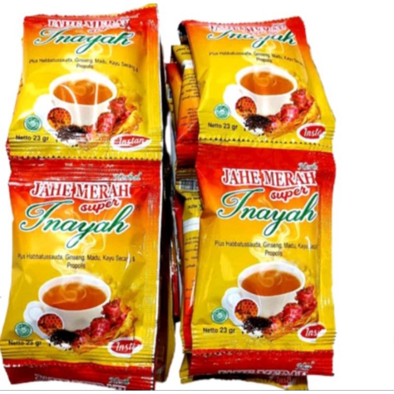 

Jahe Merah INAYAH Sachet Renceng Saset Super Plus Habbatussauda - Ginseng - Madu