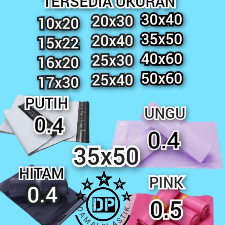 

KODE D8E7 Kantong Plastik Packing HD PE 35x5CM Olshop Polymailer Hitam Putih Pink 35x5 Amplop ungu 32x45