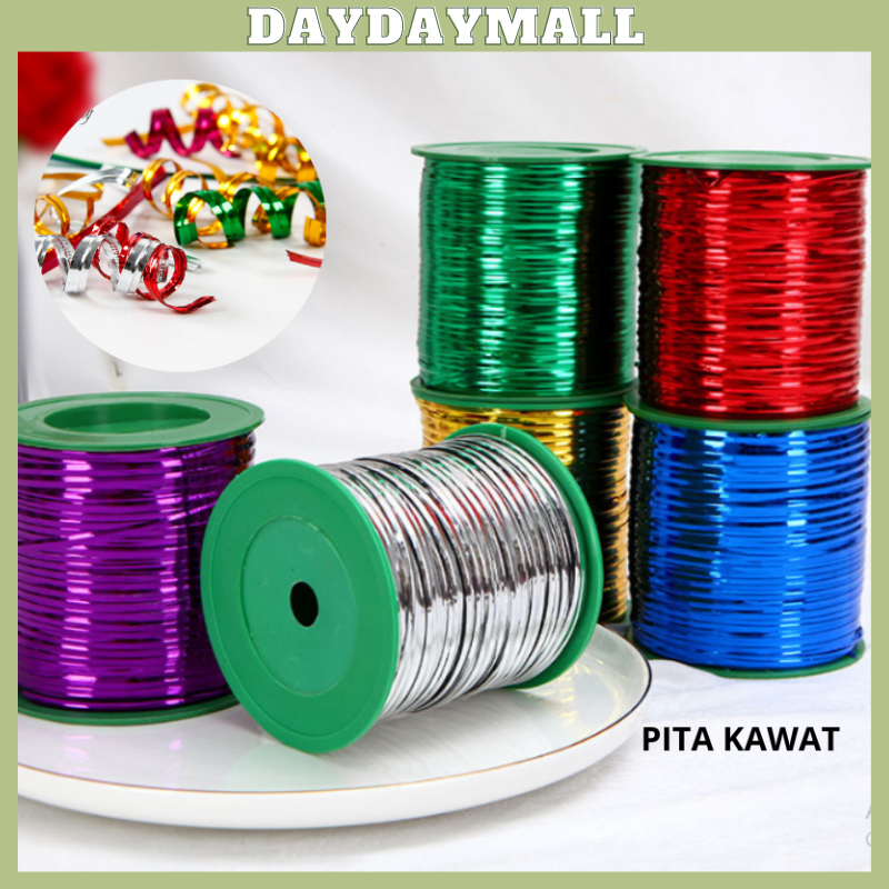 

Pita Kawat Souvenir / Kawat Foil Roll / Pita Souvenir Twist Tie 300yard 1008