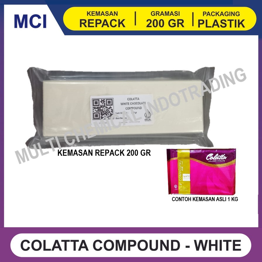 

COLATTA WHITE CHOCOLATE COMPOUND / COKLAT BATANG PUTIH 200 GR