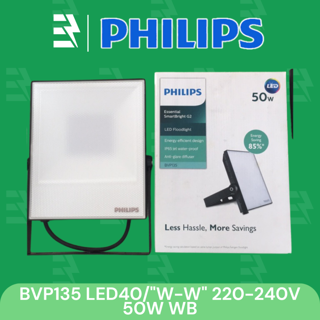 Lampu Led Sorot Flood Floodlight PHILIPS BVP135 LED40 50W 220-240V WB IP65