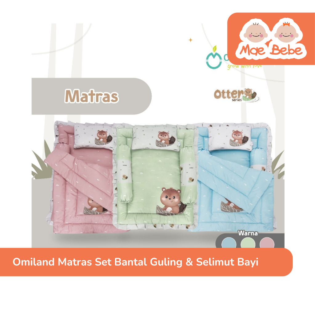 Omiland Baby Mattress Matras Set Bantal Guling & Selimut Bayi