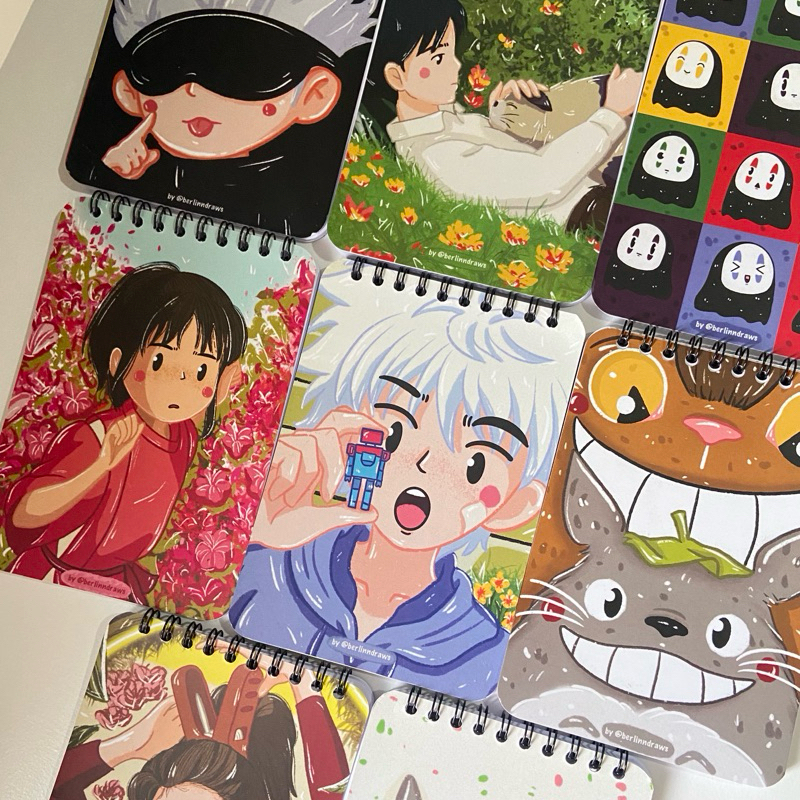 

NOTEBOOK SPIRAL A6 GHIBLI/ ANIME + GET FREEBIES illustrated by @berlinndraws