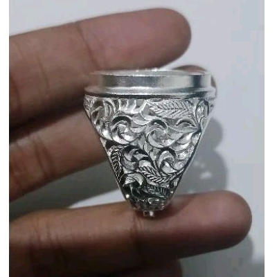 Ring Perak Ukir Kembang