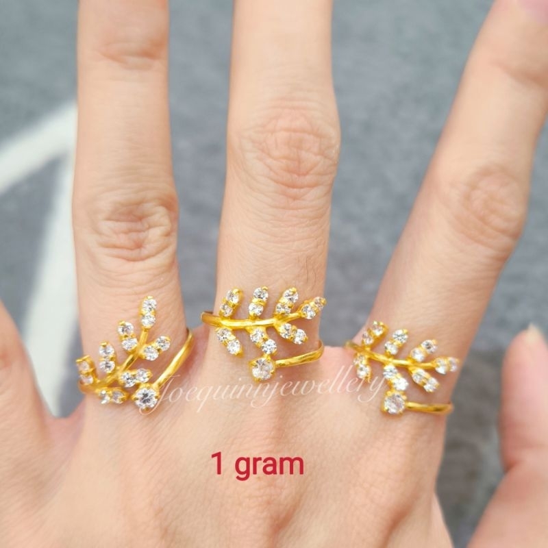 cincin daun emas muda 1 gram
