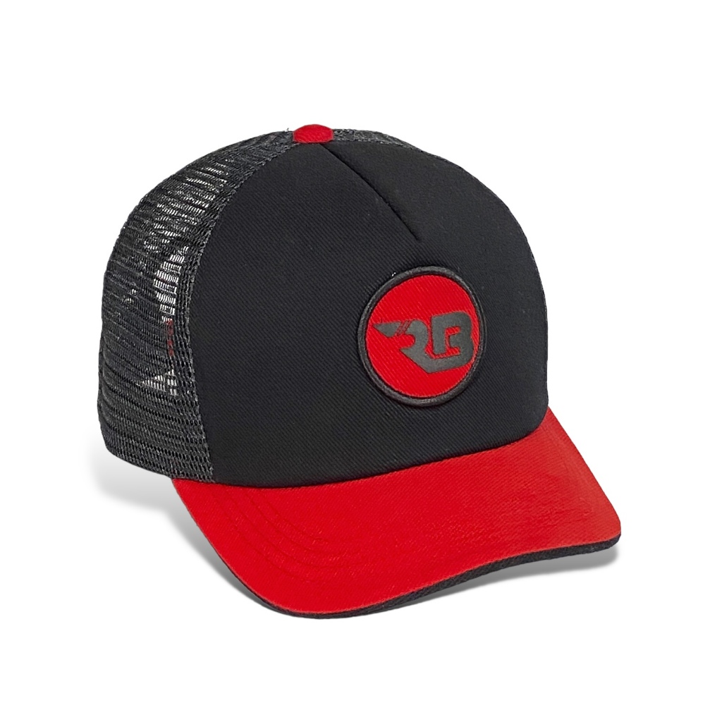 Topi Pria Trucker lidah Pendek Topi Pria Trucker Jaring Hitam Merah Topi jaring Pria